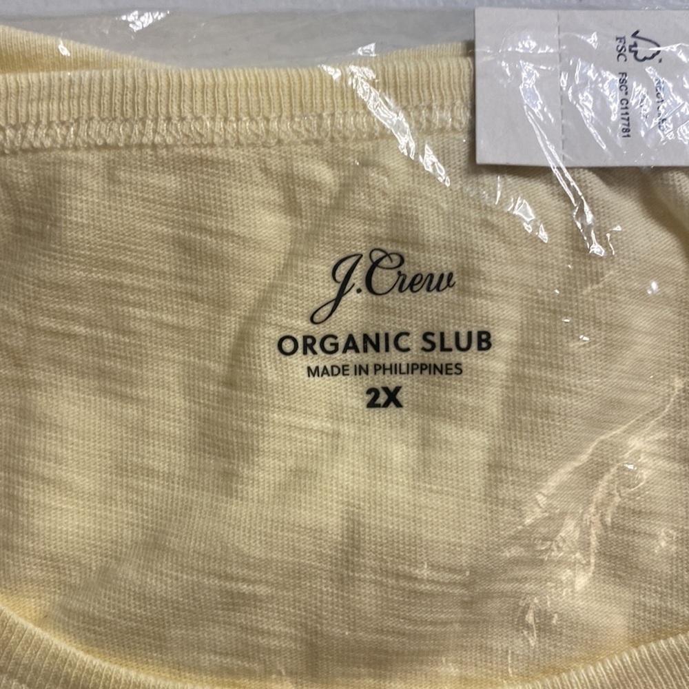 NWT J. CREW ‘90s CROPPED ORGANIC SLUB COTTON  T-SHIRT Size 2XL - Picture 5 of 9